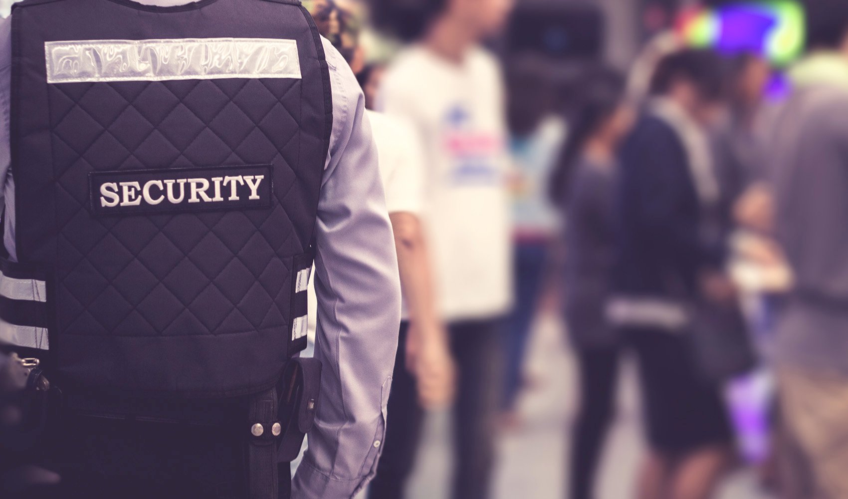 security guard in a crowd