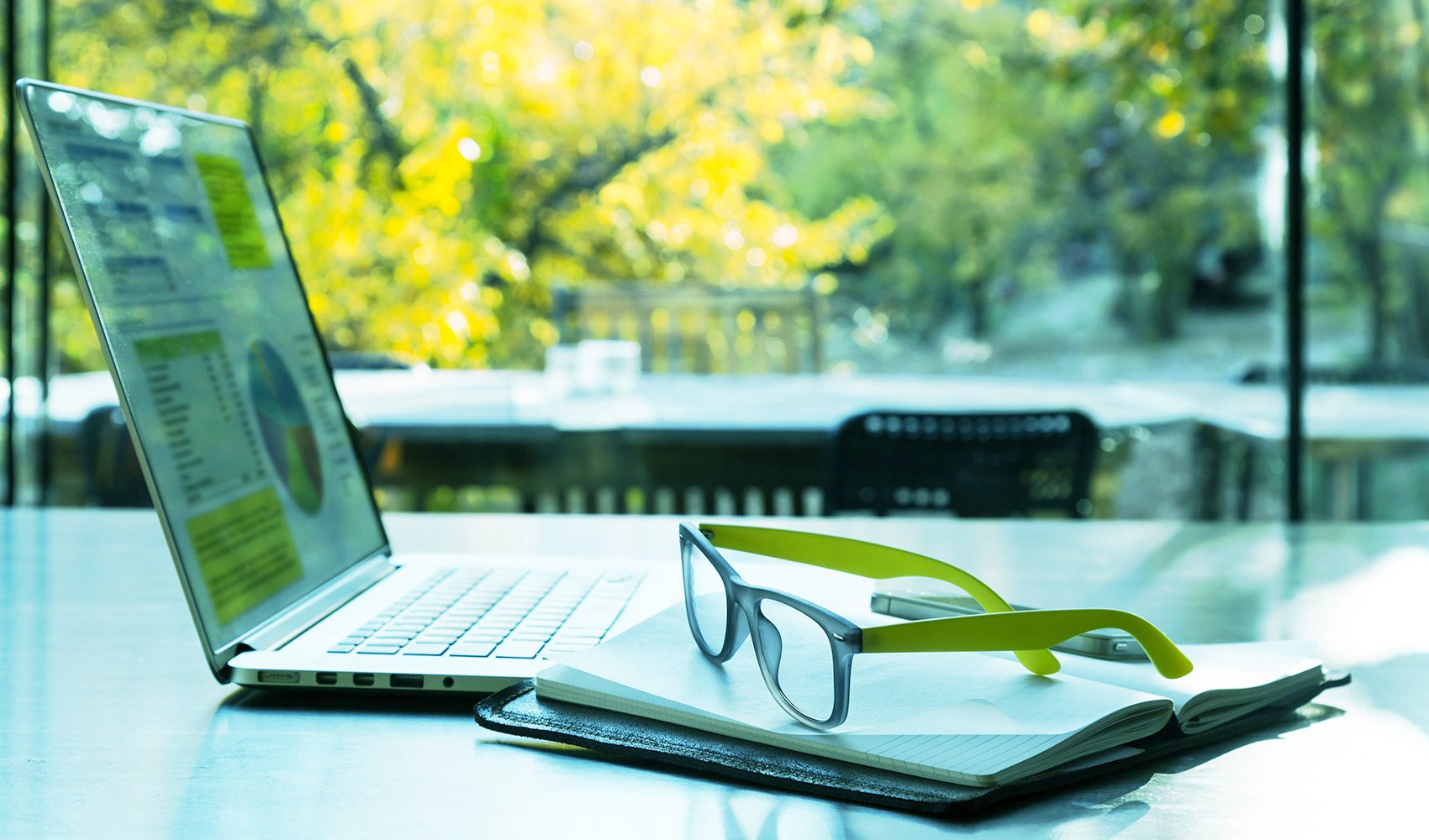 working outdoors with laptop